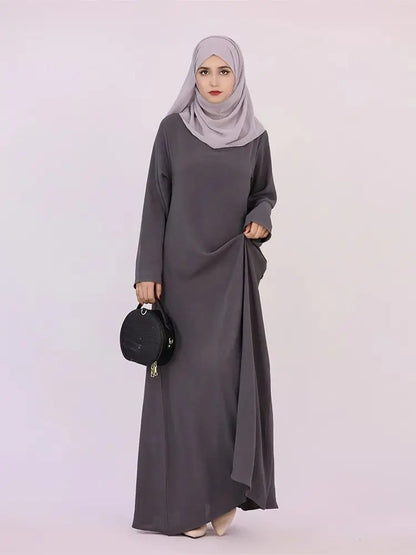 Ramadan Eid Solid Linen Dubai Abaya Turkey Islam Muslim Modest Dress Kaftan Prayer Clothes For Women Kebaya Robe Femme Musulmane