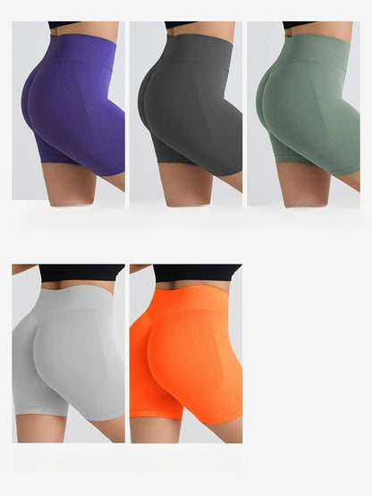 Seamless Workout Shorts Women High Waisted Hip Lifting Yoga Shorts for Women Quick Drying and Breathable Stretchy Cycling Shorts.