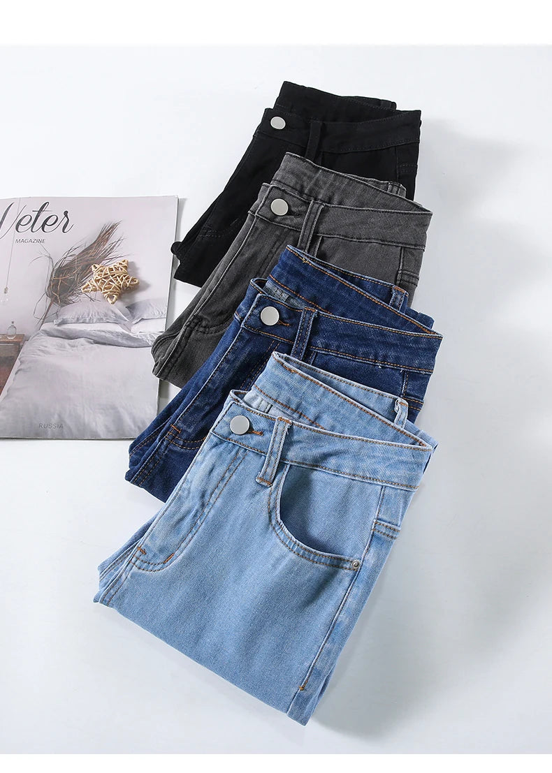 2024 New Sexy Skinny Jeans Women Hip Lift Stretch Pencil Denim Pants Casual Soft Slim Female Trousers Black Gray Blue.