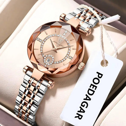 POEDAGAR Fashion Original Wristwatch For Woman Waterproof Stainless Steel Date Quartz Ladies Watch Luxury Casual Women's Watches.