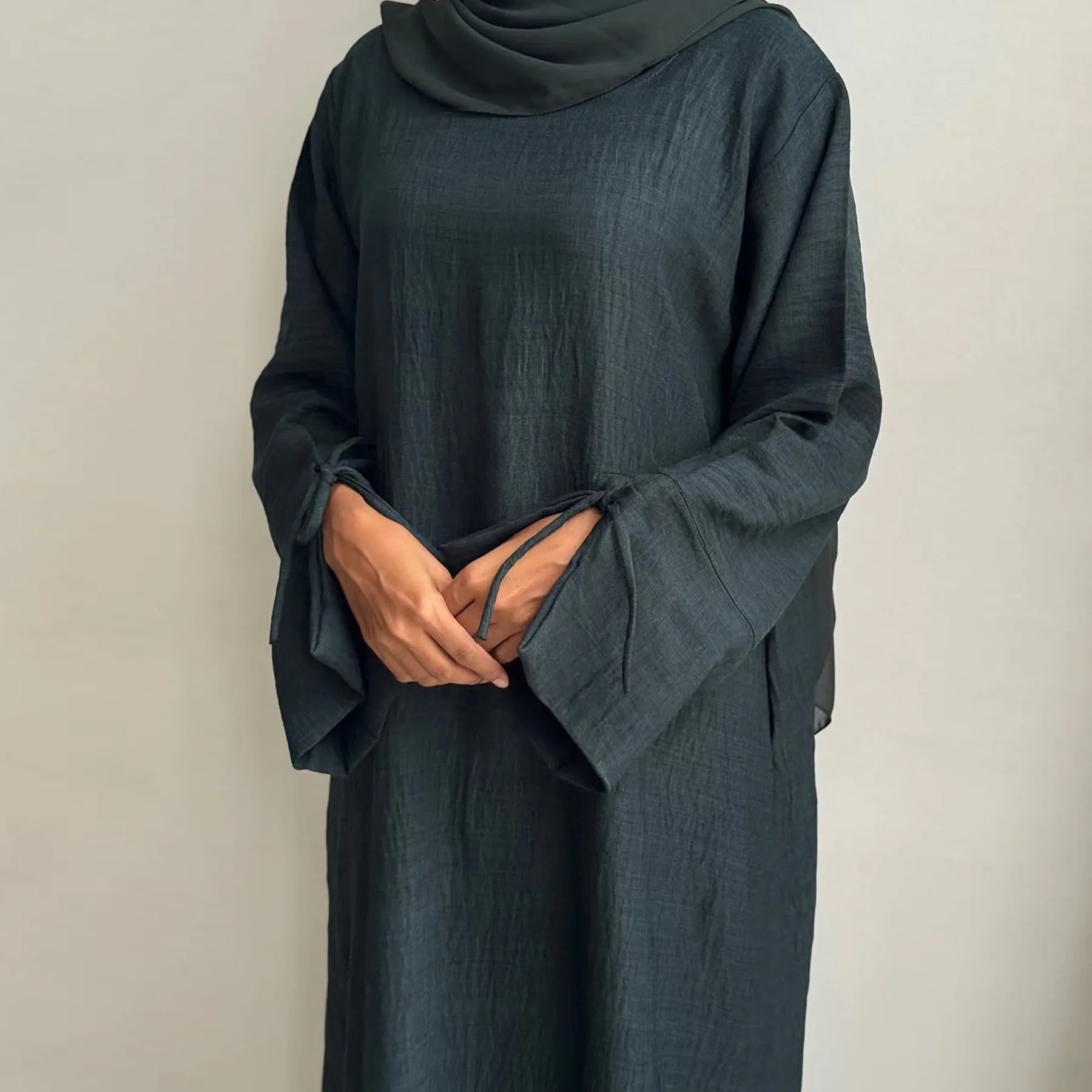 Dubai Turkey Solid Color Casual Muslim Long Loose Maxi Dress Robe Women Abaya Middle East Dubai Turkey.