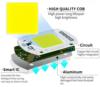 COB Chip LED Lampe 220V 10W 20W 30W 50W Smart IC Keine Notwendigkeit Fahrer Lampada LED Birne Lampe Für Flutlicht Scheinwerfer Diy Beleuchtung.