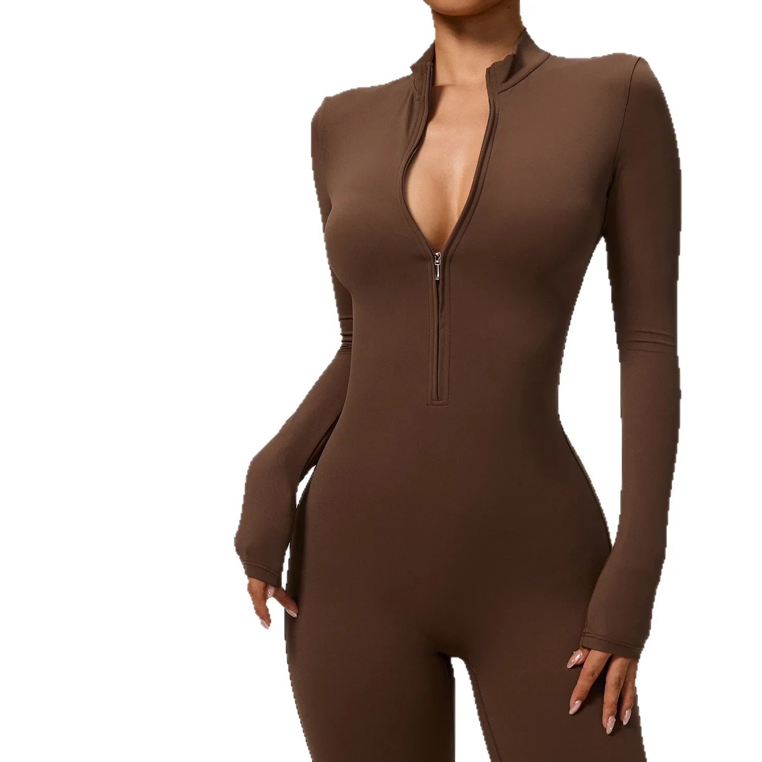 Tianyi High-Intensity Fitness Long-Sleeve Yoga Bodysuit Sensation Tight-Fitting Sportswear for Women Made in China.