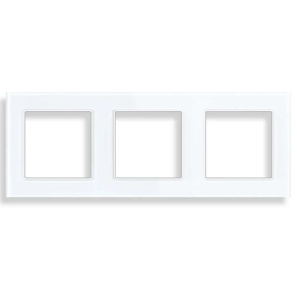 SRAN F6 Serie mehrere Rahmen Weiße Panel aus gehärtetem Glas, EU FR UN-Steckdosen und Schalter Dimmer-Lüfter-Fußlampe Rj45-Modul DIY