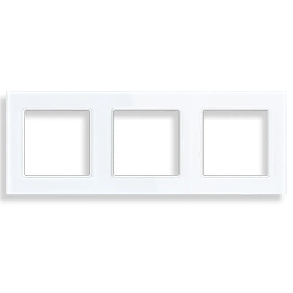 SRAN F6 Serie mehrere Rahmen Weiße Panel aus gehärtetem Glas, EU FR UN-Steckdosen und Schalter Dimmer-Lüfter-Fußlampe Rj45-Modul DIY