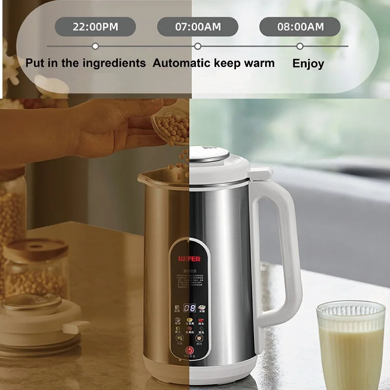 110V/220V Soy Milk Machine Electric Juicer Multifunctional Wall Breaking Machine Kitchen Auto Heating Rice Paste Machine 1200ml.