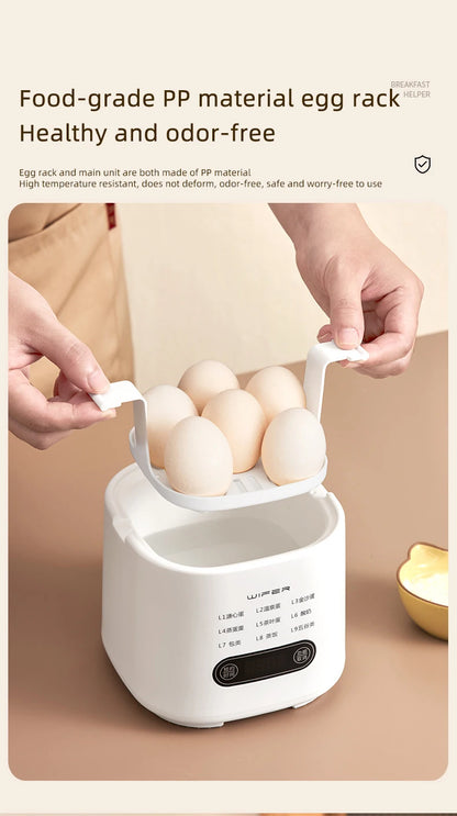 300W Electric Egg Boiler Breakfast Machine Multicooker Steamer Automatic Egg Cookers Home Egg Custard Steaming Cooker with Timer.