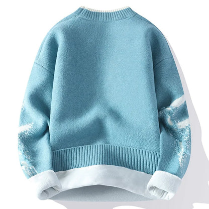 New Fashion Men Streetwear Knitted Sweaters Man Outwear Loose Casual O-neck Pullovers Sweaters Male Fleece Winter Clothing 4XL.