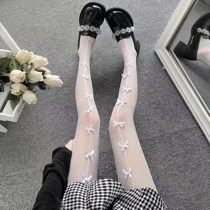 Japanese Lolita Retro Floral Rattan White Stocking Hot Tights Classic Lolita Hollowed Out Lace Mesh Stockings Bottomed Pantyhose