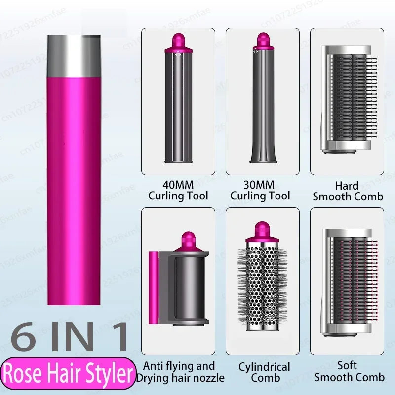 6 IN 1 High-Speed Hot Air Styler,1300W Power Hair Dryer Brush,Negative Ions Multi Styler for Straight,Wavy,Curly,and Coily Hair