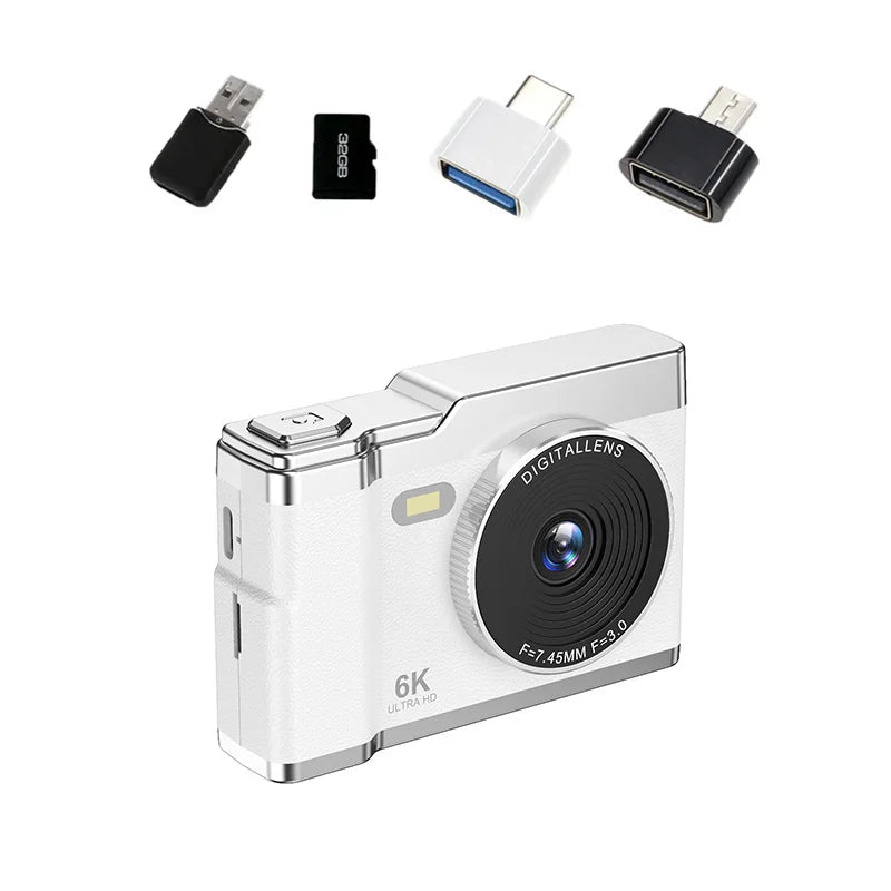 Xiaomi 6K HD Digital Camera 6400W Pixel Student CCD Portable Campus Mini Camera Retro Portable Camera Travel Campus Beginners.
