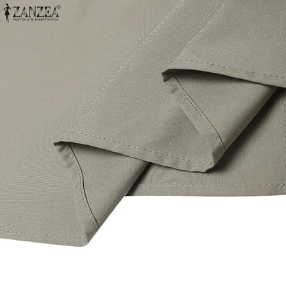 Autumn Elegant Long Lantern Sleeve Muslim Abaya Robe ZANZEA Women Maxi Dresses Ramadan Sundress Islamic Turkey Vestidos Kaftan