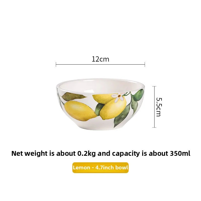Creative Lemon Plate Ceramic Fruit Dish Ins Style Home Dining Thai Restaurant Tableware.