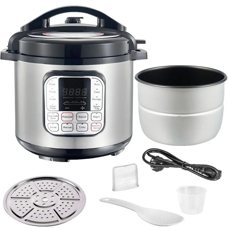 5L Electric Pressure Cooker Stainless steel Smart Multicooker for Kitchen Slow Cooker Rice Cooker Steam Pot Food Warmer 220V.