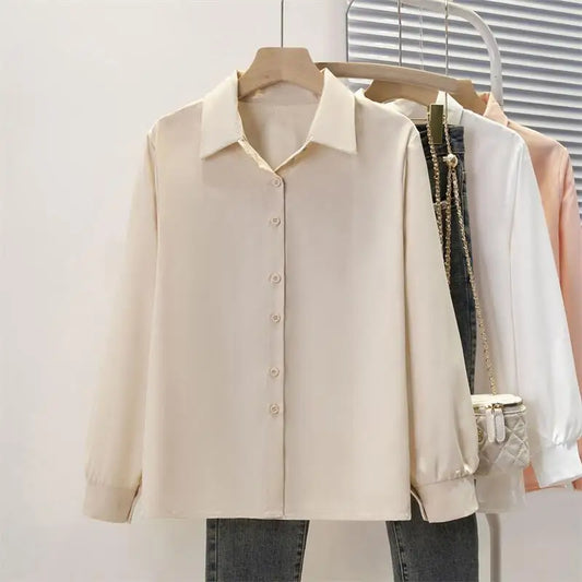 Spring Autumn Casual Chiffon Shirt Women Shirts Fashion Female Long Sleeve Loose Solid Blouse Tops Office Lady Shirts.