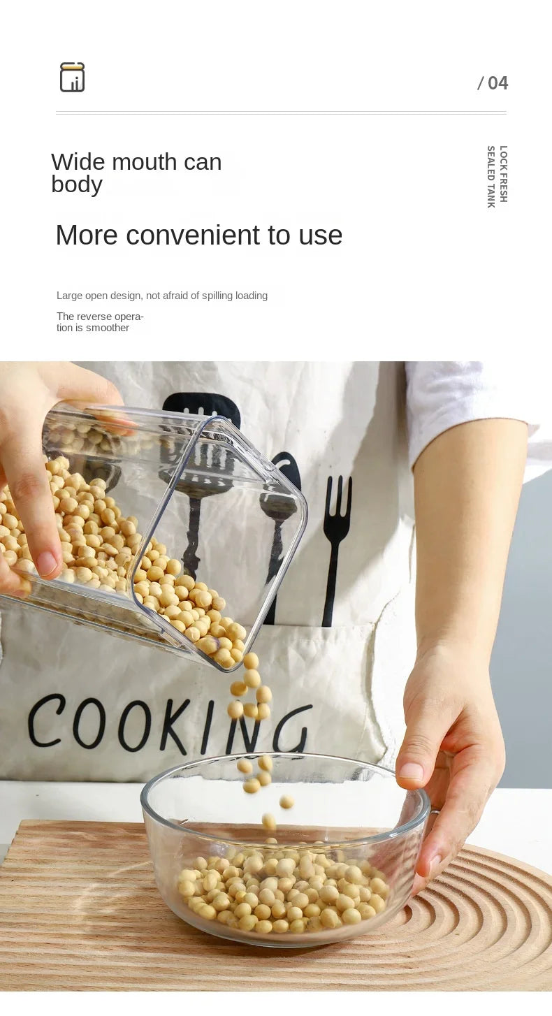 2/4Pcs Sealed Jars Set Grain Coffee Beans Sealed Container Plastic Kitchen Fresh-keeping Box Moisture-proof Storage Boxes Set.