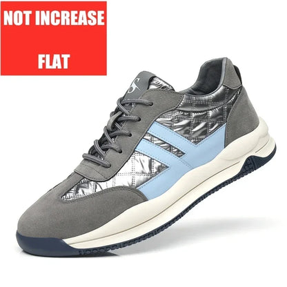 Genuine Leather Lift Sneakers Men Height Increase Insoles 6/8cm High Quality Elevator Shoes Comfortable Breathable Casual Sports