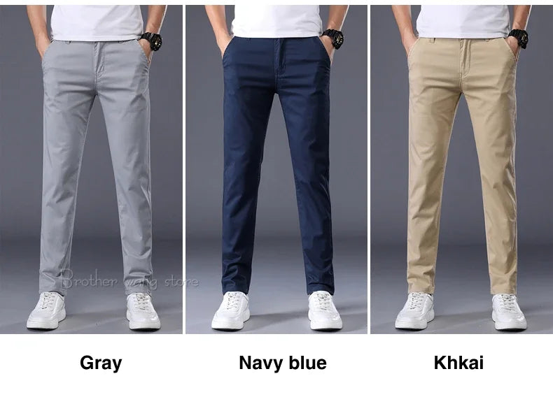 Thin Men's Pants Classic 7 Colors Summer New Casual Pant Business Fashion Stretch Cotton Slim Brand Male Trousers.
