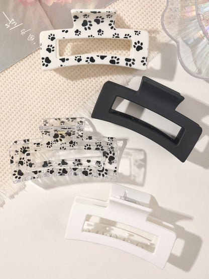 3 Pcs Frosted Cream Color Transparent Fruit Shark Scratch Clip-ins Style Back of Head Premium Wind Plate Women Hair Accessories