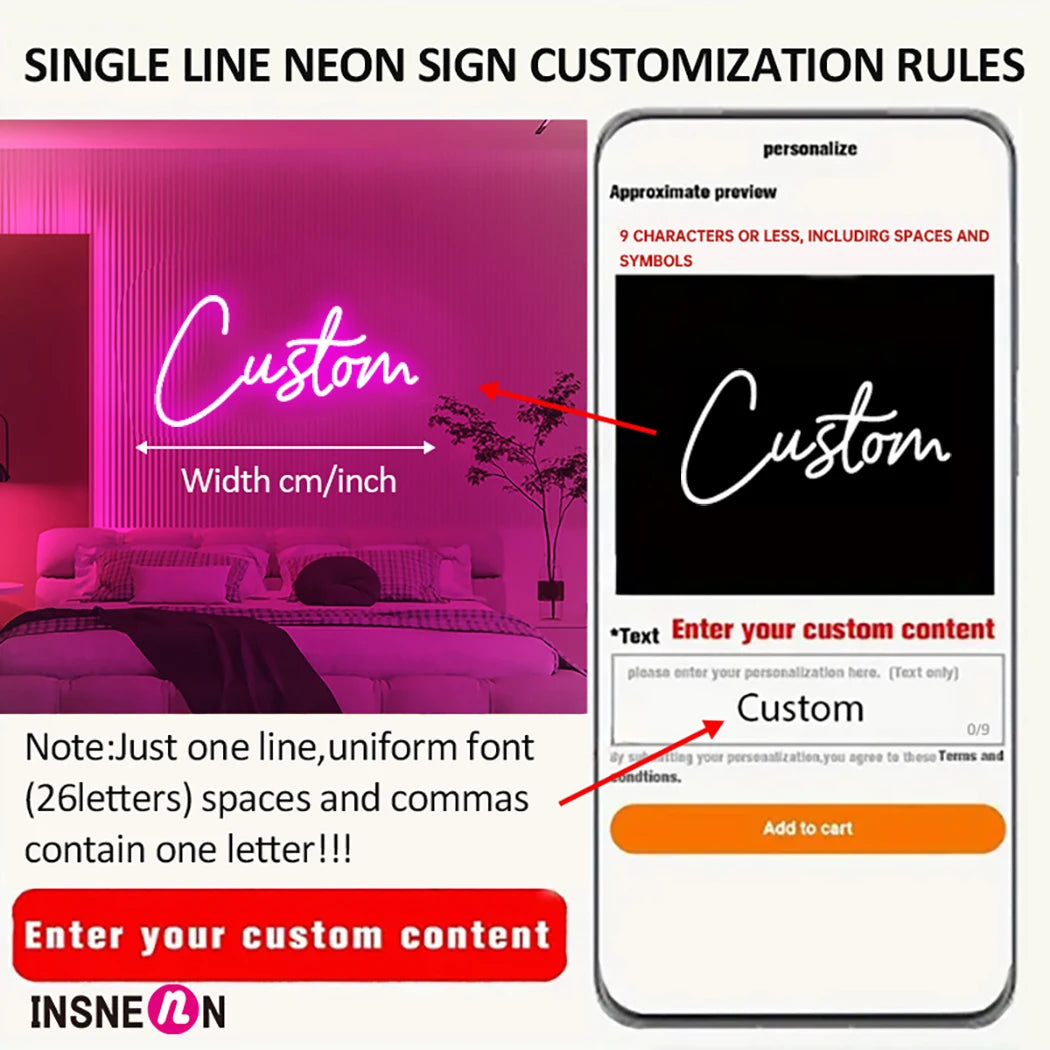 Custom Neon Sign Led Name Light for Kids Name Custom Signs Teenage Gift Led Neon Sign for Wall Decor Bedroom Decor Personalized.