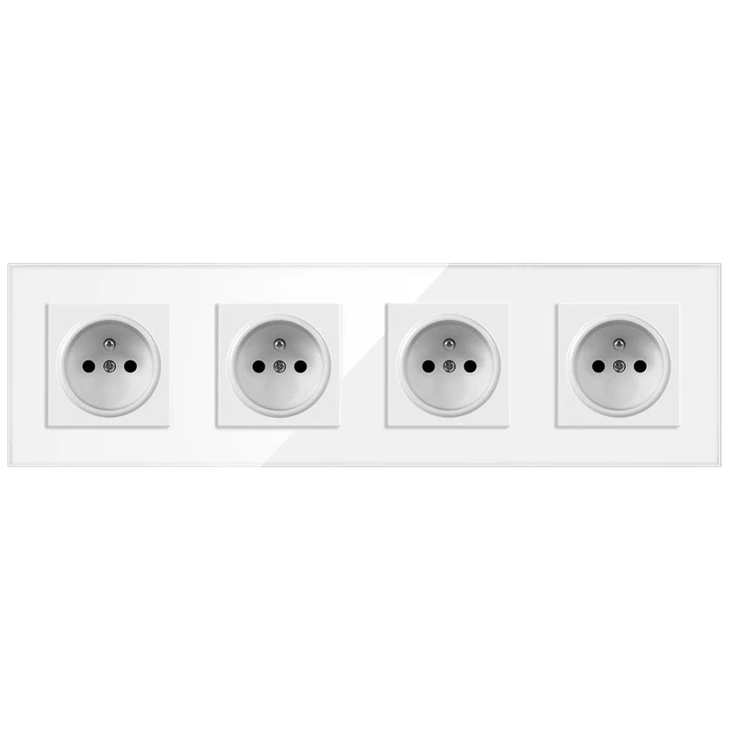 Nywp Französisch standard stecker, glas wallboard, Französisch netzteil, 16a 220V erdung buchse, kind schutz tür