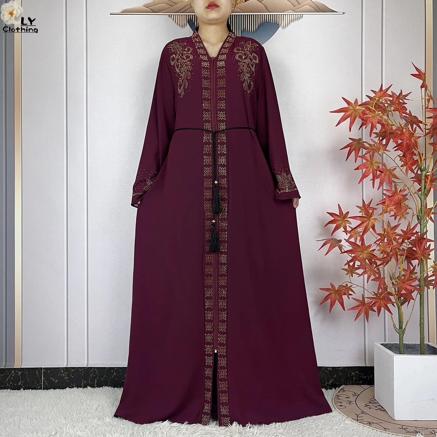 2024 For Women Elegant Dresses Dubai Party Outfits Long Sleeved Chiffon Dashiki Muslim Women Robe Open African Abaya Clothing