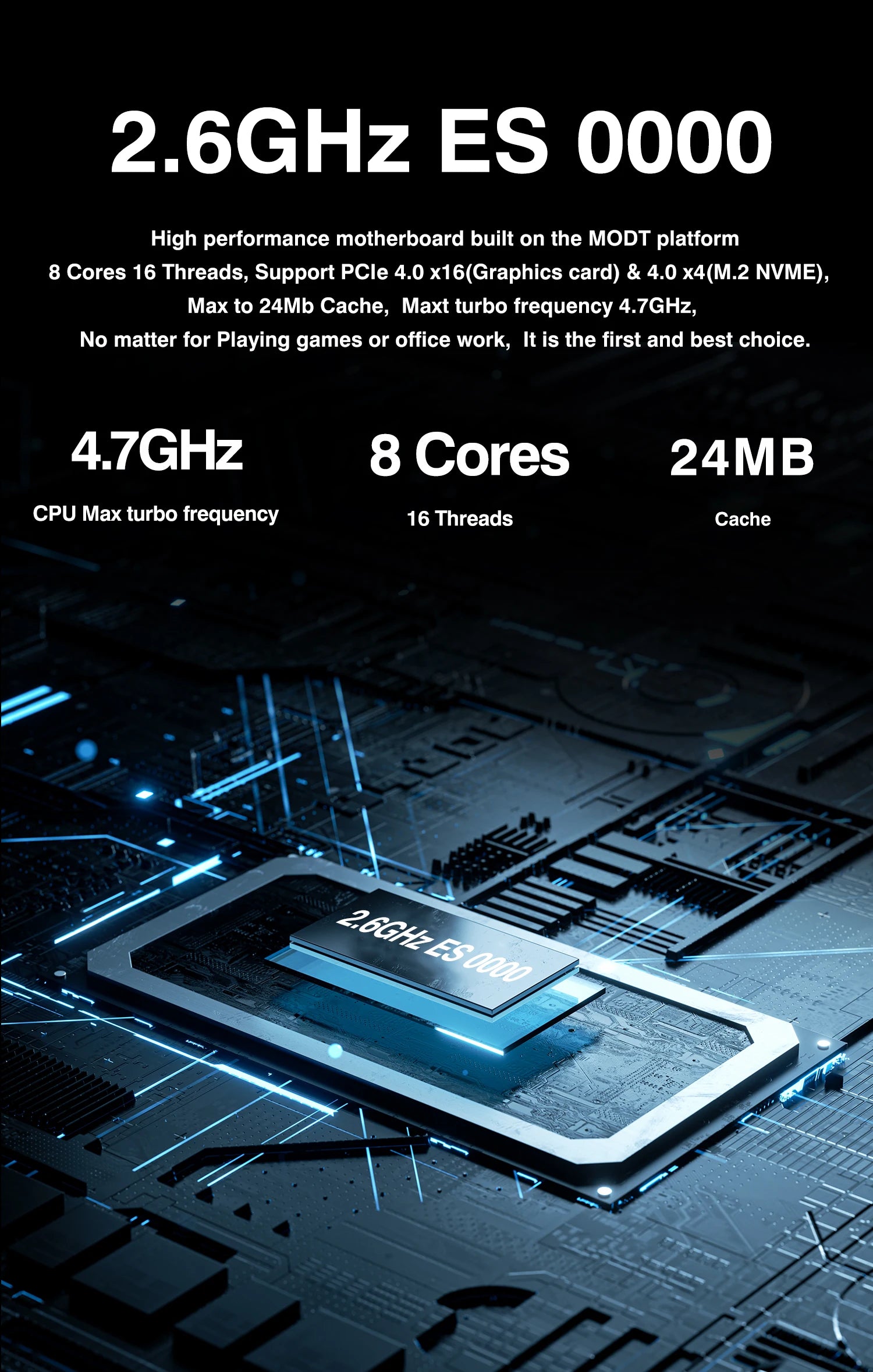 DIY Gaming Computer Motherboard with Onboard 11th Kit IntelCore CPU 0000 ES 2.6GHz (Refer to Kit i9 1198** i9 11900) DDR4.