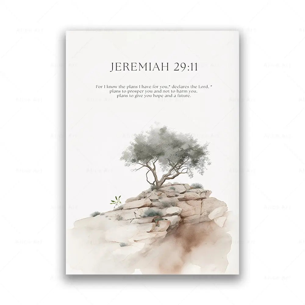 Psalm 23:3 Jeremiah 29:11 Psalm 91:2 Inspirational Quotes Poster Jesus Painting Christian Bible Verse Wall Art Living Room Decor.