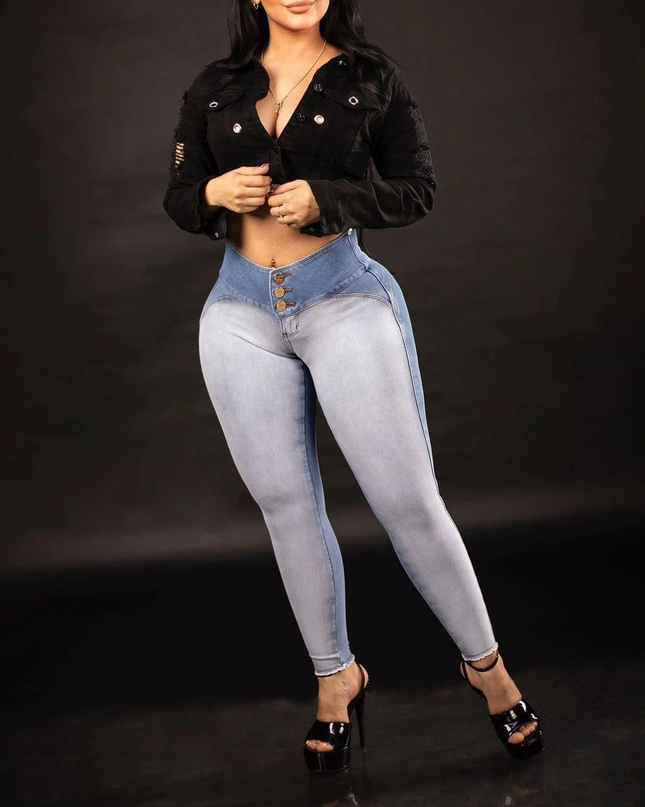 Stretch Skinny Denim Women's Jeans Mid Waist Pants Blue Elastic Slim Pencil Trousers Female Fashion Office Trendy Pants Y2K