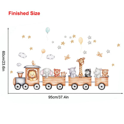 Cute Bear Moon Star Wall Stickers for Kids Rooms Girls Boys Baby Room Decoration Kawaii Cartoon Animal Nursery Wallpaper Vinyl