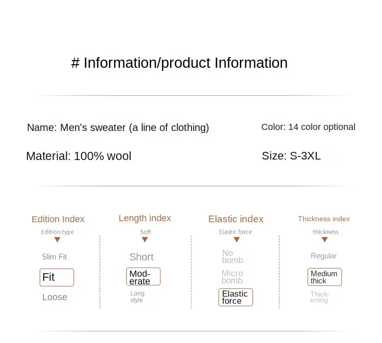 2025 100% Pure Merino Wool Men's Round Neck Pullover Solid Color Plus Size Casual Sweater Autumn And Winter Sports Cashmere Top.