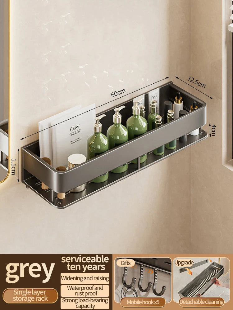 Bad Regal Regale Wand Shampoo Lagerung Rack Für Küche Halter Platz Aluminium Bad Organizer Zubehör