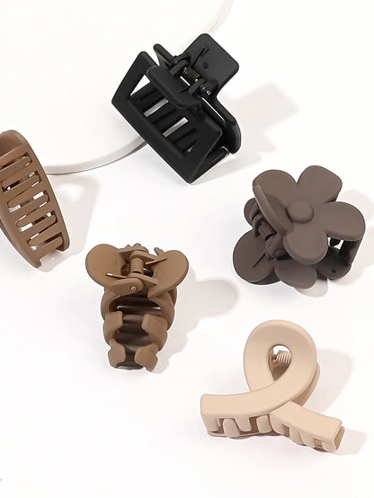 10 Pcs Pink Small Claw Clips Set,Matte Tiny Flower Jaw Clips for Women Girls,5 Style Nonslip for Thin Medium Fine Hair