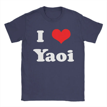 Funny I Love Yaoi T-Shirts Men O Neck Cotton T Shirt  Short Sleeve Tee Shirt Birthday Present Tops.