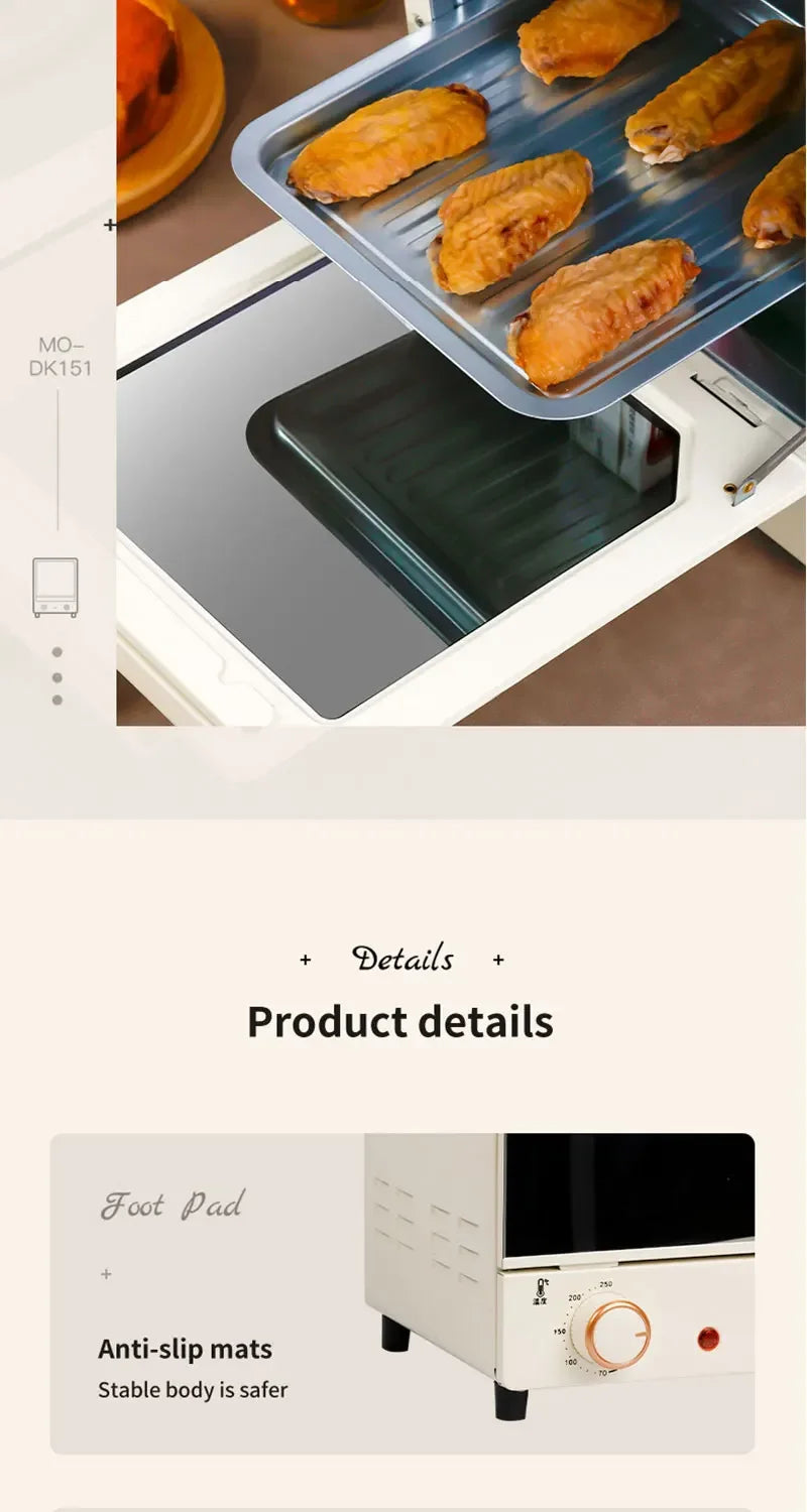 12L Large Capacity Electric Air Fryer Toaster Oven Mechanical Household Kitchen 360° Baking Convection Oven Oil-Free Deep Fryer.