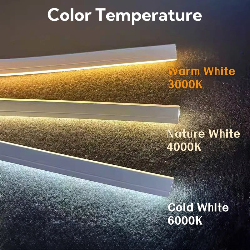 4/6/8/10mm Narrow LED Neon Silicone Tube Rope Lamp Recessed DC12V Flexible Waterproof Diffuser Cabinet Closet Ribbon Strip Light.