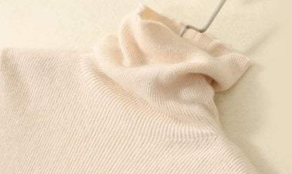 2025 herbst Winter Rollkragen Warme Jumper Lässig Feste Dünne Strickjacke Frauen Langarm Gestrickte Pullover Einfache Basis Schicht Top.