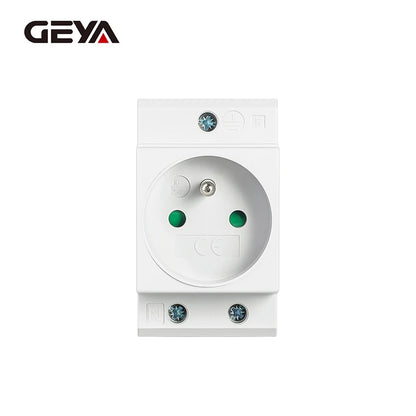 GEYA 16A 220V AC DIN-Schienen-modulare Steckdose – 35 mm, EU/FR/US/BK/IT, industrieller und privater Gebrauch, Netzteil-Adapter-Anschluss.