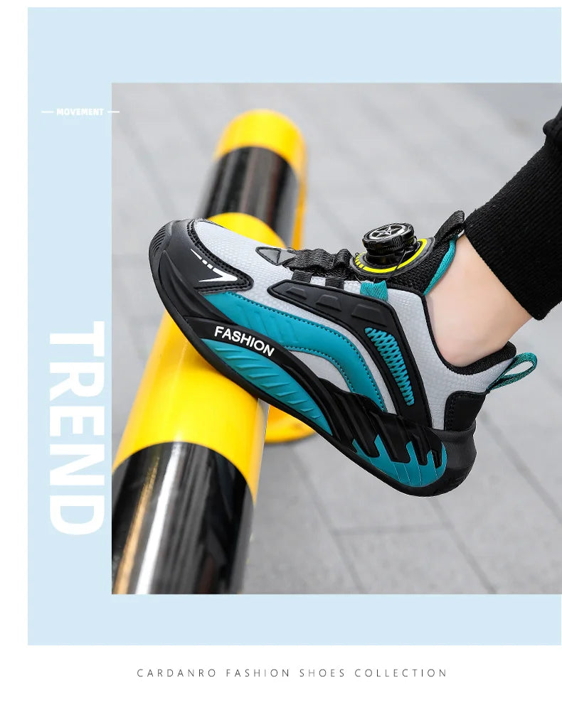 Fashion New Kids Boy Running Sport Shoes Leather Sneakers Children Outdoor Lightweight Breathable Tenis Footwear.