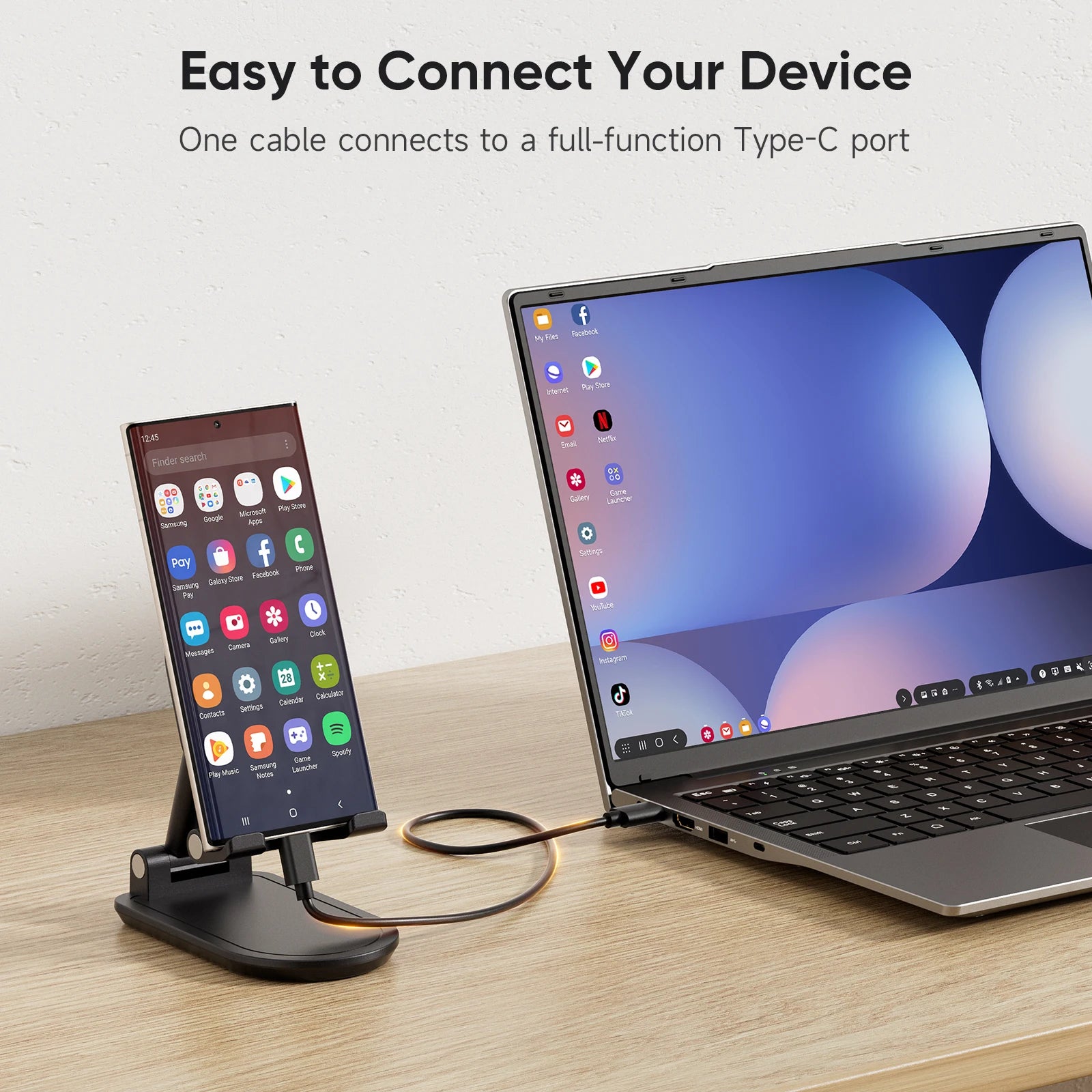 Dopesplay 15.6 inch Portable Lapdock Monitor For Samsung DeX with Keyboard Battery FHD External Screen For Phone Mini PC Laptops.