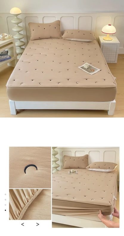 Thicken Bedspread Elastic Bed Cover Simple Style Bed Linen Queen/King Size Mattress Covers 매트리스 커버	 (No Pillowcase).