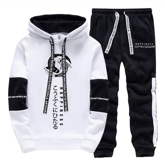 2025 Brand New Men's Set Hooded Sweatshirt Sweatpants Japanese Fashion Hoodie Outfit Male Daily Casual Sporty Trend Jogging Suit.