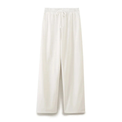 HH Women Casual Sport Pant Suit Vintage Solid Short Sleeve O Neck T-Shirt + Drawstring Jogging Pants Woman Commuting Sets