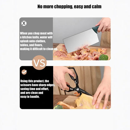 High Quality Multifunctional Kitchen Scissors Chicken Bone Scissors Fish Scale Scraper Bottle Opener Walnut Clip Kitchen Knife.