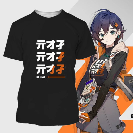New MiHoYo Game Zenless Zone Zero Print Men T-shirt ZZZ Role Wise Belle Graphic T Shirt Harajuku O-neck Women Short Sleeve Tees.