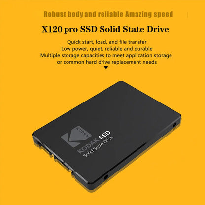 Kodak X120 PRO SSD Drive HDD 2.5 Hard Disk SSD 120GB 1TB 512GB 128GB 256GB HD SATA Disk Internal Hard Drive for Laptop Computer.