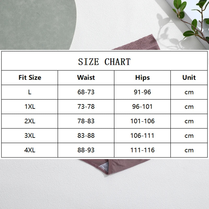 6PCS Women's Plus Size Lace Panties Seamless Solid Color Sport Cozy Physiological Underwear Female Breathable Elastic Lingerie.