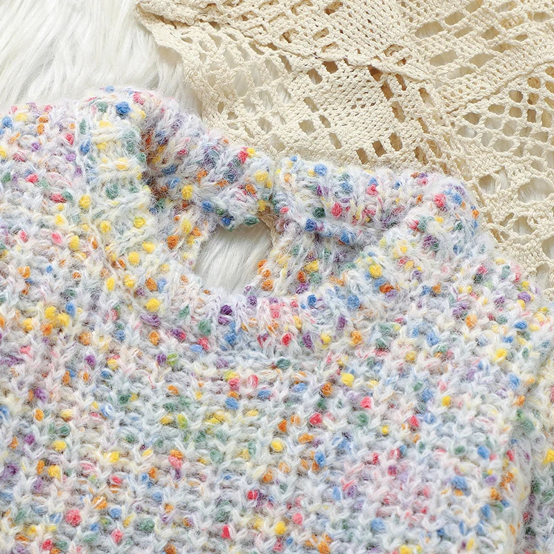 Winter Baby Mädchen Strampler Herbst Rundhals Langarm Gestrickte Neugeborenen Ein Stück Overalls Outfits 0-18m Kleinkind kleidung.