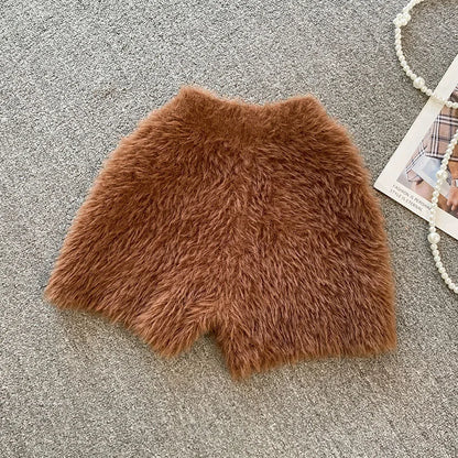 Autumn Winter New Knitted Shorts Women Korean High Waist Bottoms Causal Fashion Warm Sweater Short Femme.