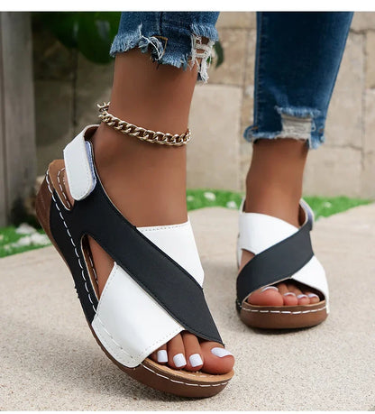 Women's Sandals Soft Heels Sandals Women Peep Toe Summer Shoes Lightweight Wedges Heeled Shoes Woman Footwear Summer Sandals.